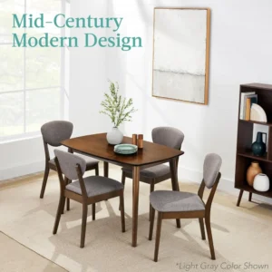 5-Piece Dinings Set, Compact Mid-Century Modern Table & Chair Set for Home, Apartment w/ 4 Chairs, Dining Room Sets